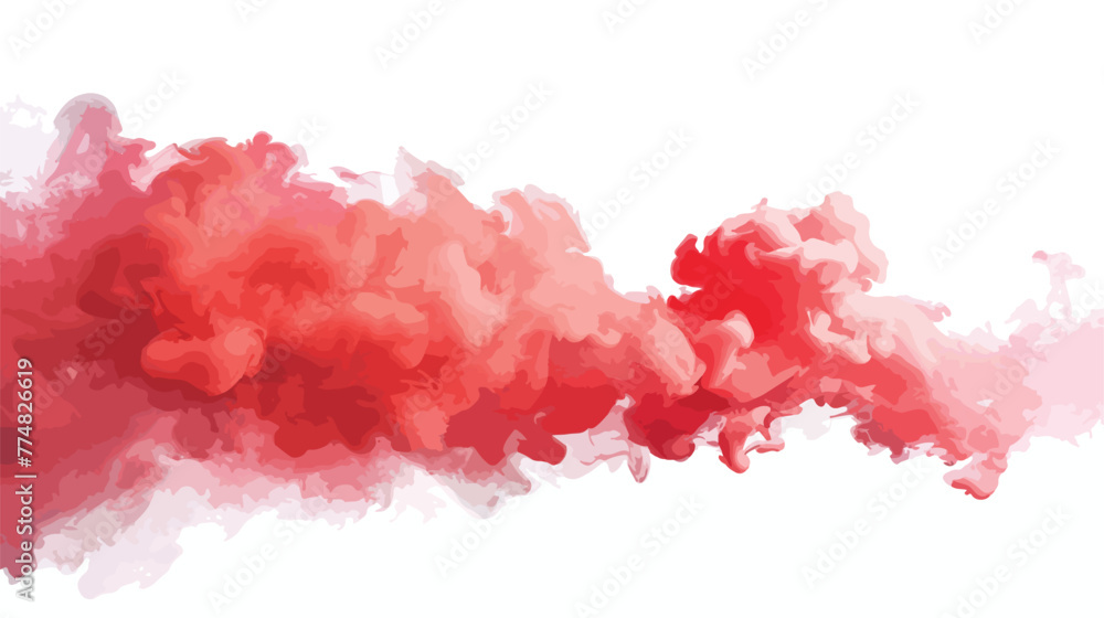 Red smoke flat vector isolated on white background