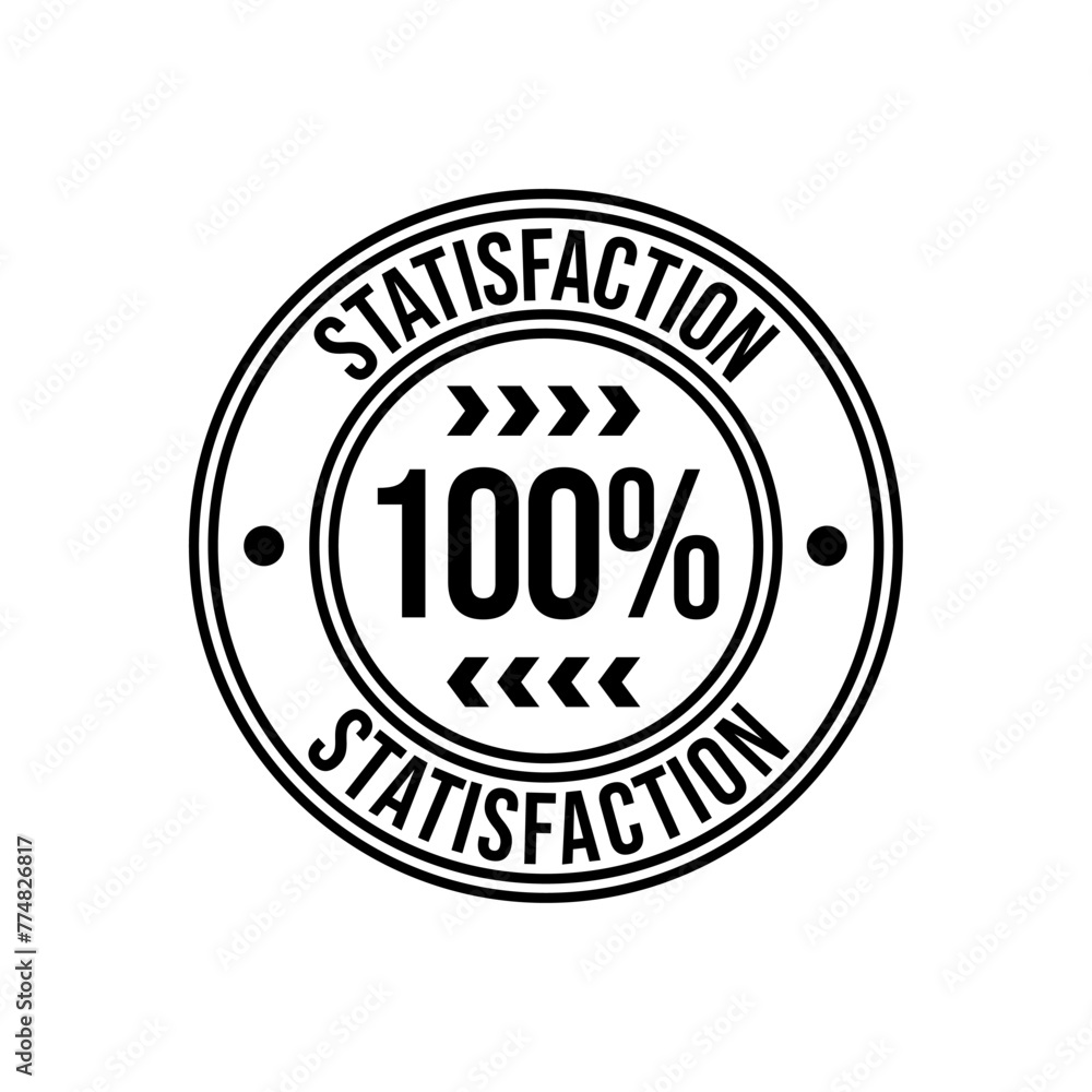 Satisfaction Guarantee Emblem Seal. Medal Label Icon Seal Sign Isolated on White Background.