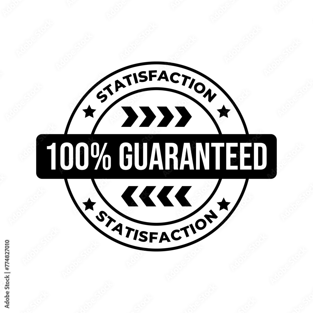 Satisfaction Guarantee Emblem Seal. Medal Label Icon Seal Sign Isolated on White Background.