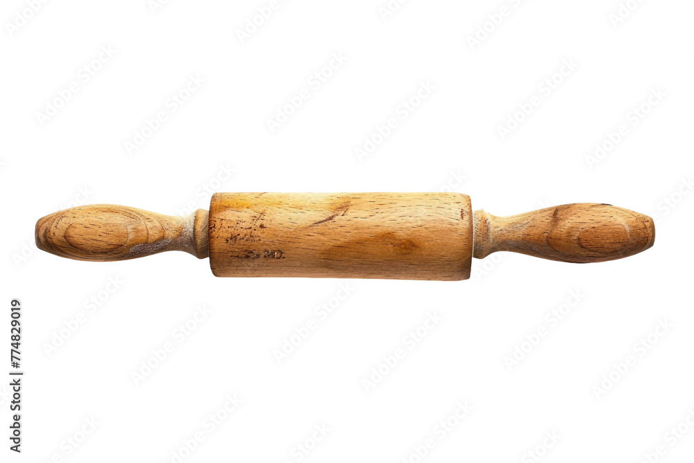 Rolling Pin On Transparent Background.