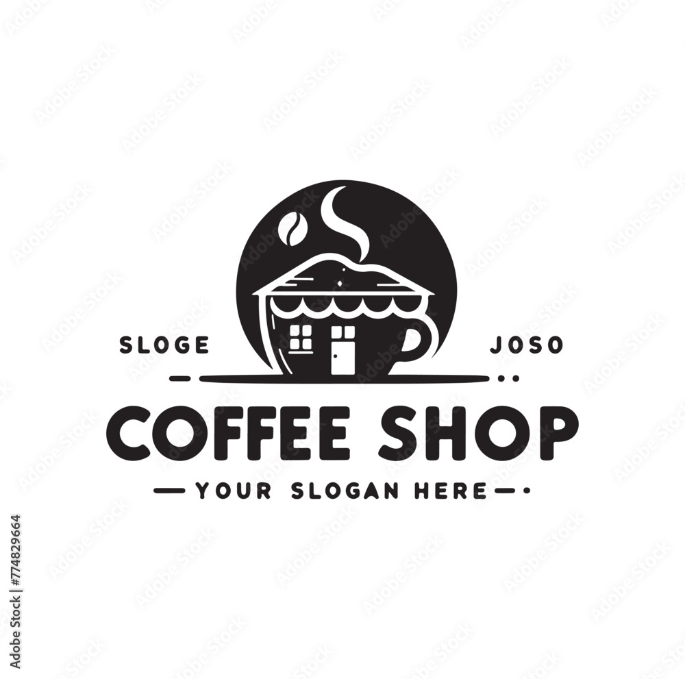 Obraz premium Coffee shop logo design vector illustration