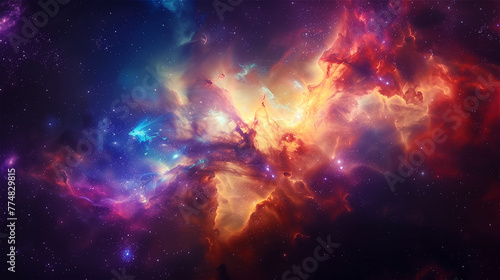 Colorful Nebula and Star Systems Background