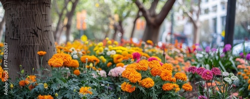 From Gray to Green: How Tree Guards Became Mini Gardens with Marigolds and Petunias