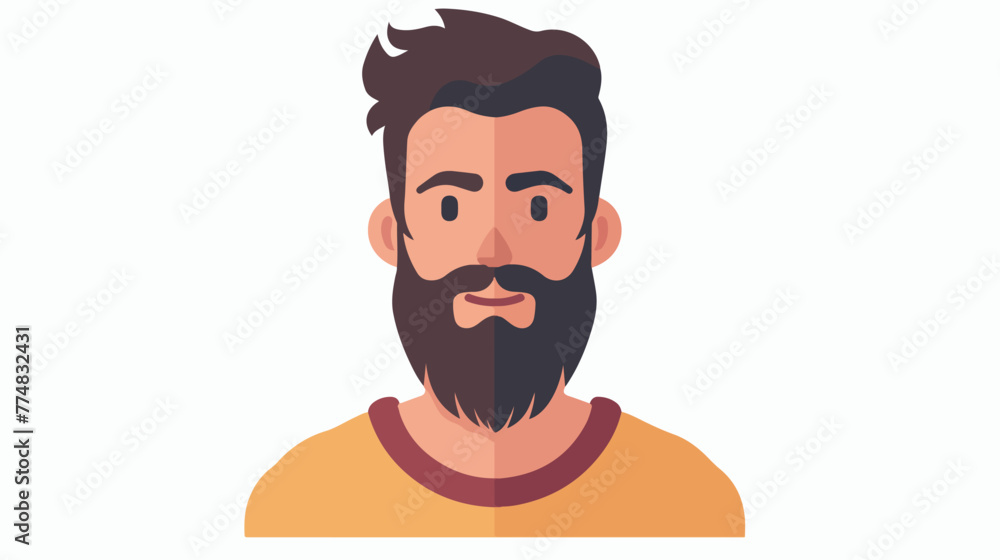 Cartoon man with beard icon over white background vect