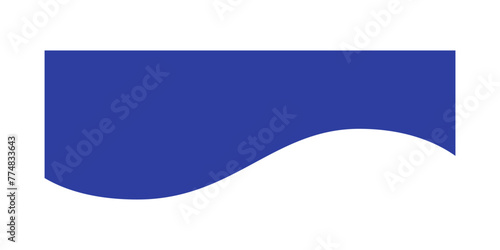 Frame of header, separator blue shape for website. Curve lines and wave divider for Top or Bottom page. © Elena