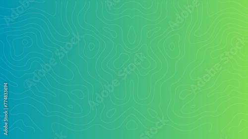 Green gradient background with topographic pattern is good for wallpaper photo