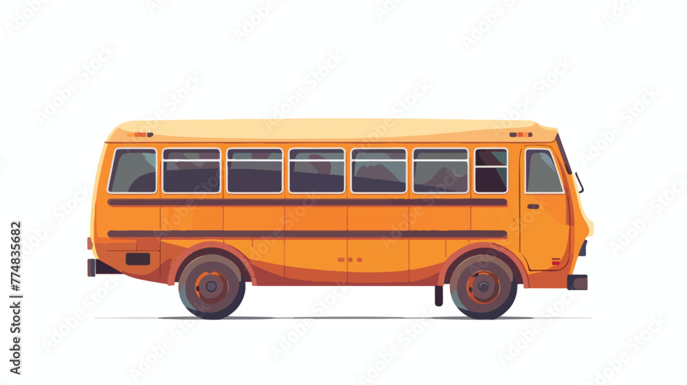 School bus on white background flat vector isolated