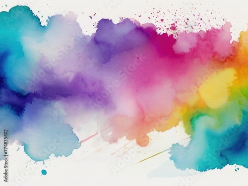 bright Abstract watercolor drawing on a paper image