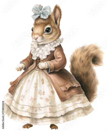 Squirrel in a Flouncy Vintage Dress photo