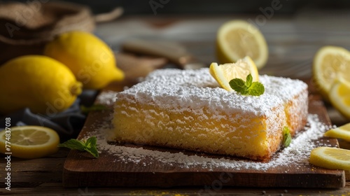 Lemon Cake With Powdered Sugar