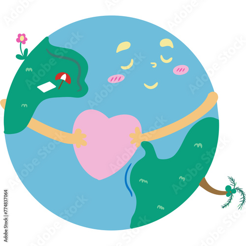 EPS file 3000*3000 300 dpi. A expressing affection, appreciation, and respect for the Earth and its natural wonders, meticulously crafted from paper to convey a message of love and stewardship.