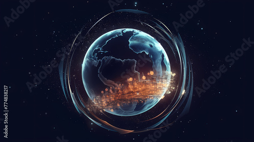Cool future technology sphere material background picture