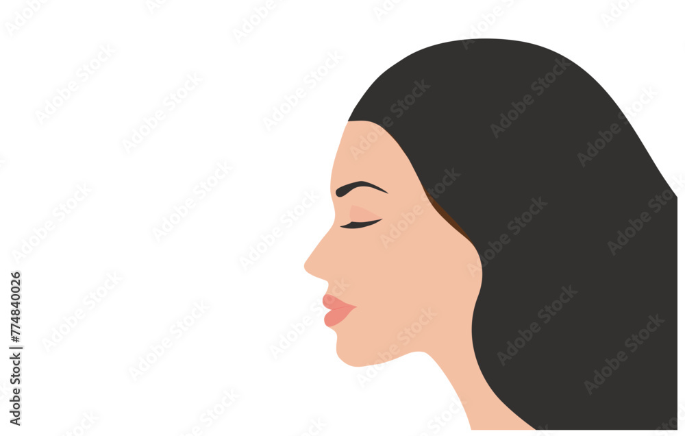 Beautiful woman face with curl hair vector-illustration Beautiful woman face with curl hair vector-illustration
