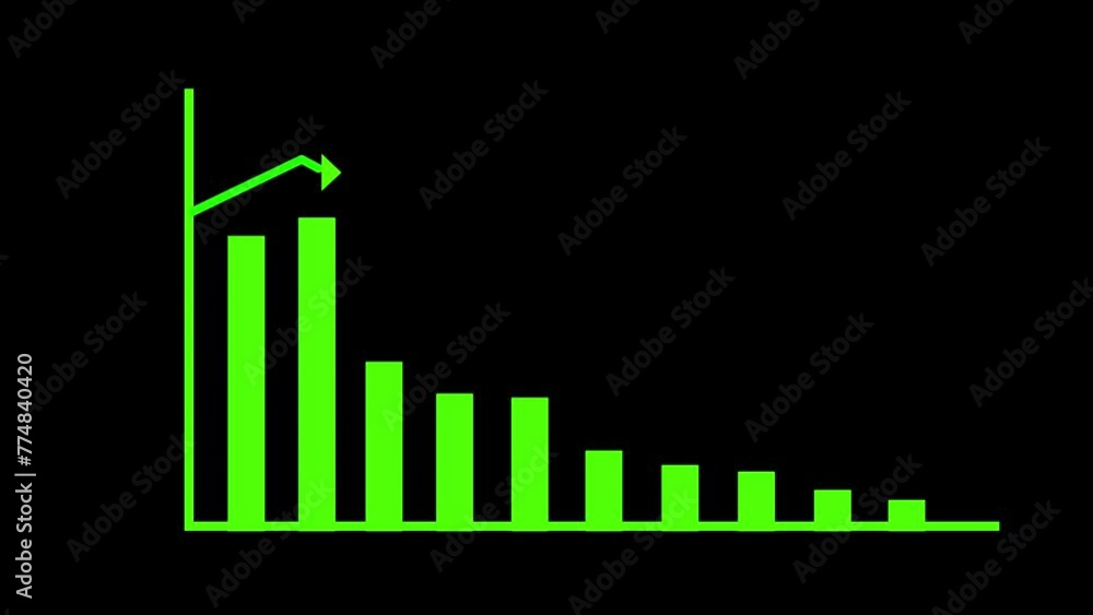 business graph showing growth with glow 4k animation. business graph showing growth with glow 4k animation.