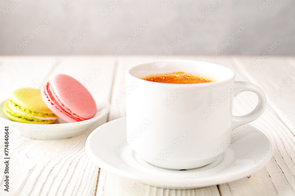 White cup of black coffee isolated on white background White cup of black coffee isolated on white background