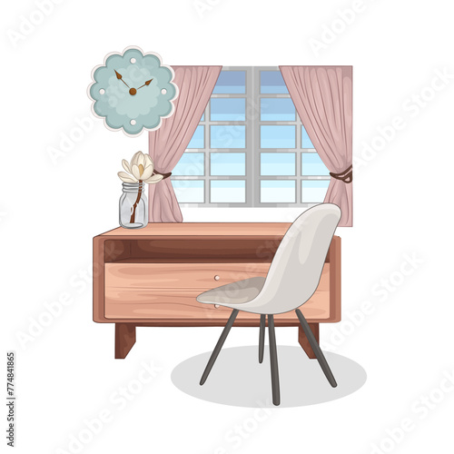 Illustration of desk 