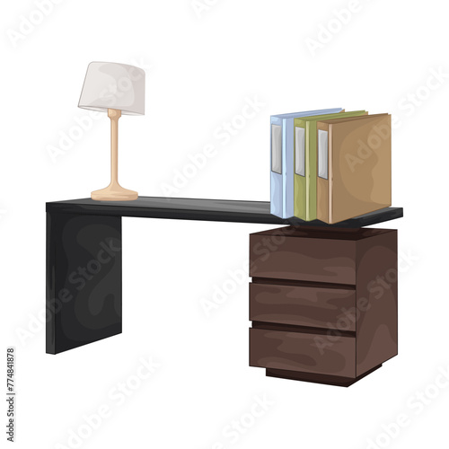 Illustration of office desk 