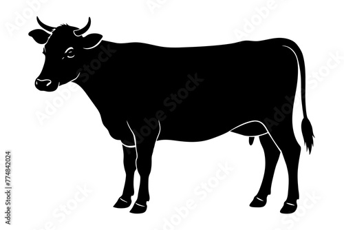 Cow Silhouette Vector logo Art, Icons, and Graphics vector illustration