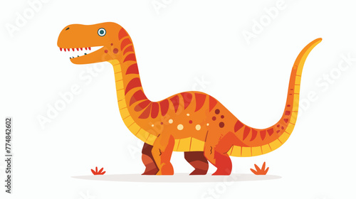 Dinosaur flat vector isolated on white background © Caso