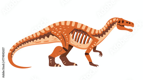 Dinosaur fossil flat vector isolated on white © Caso