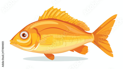 Fish flat vector isolated on white background