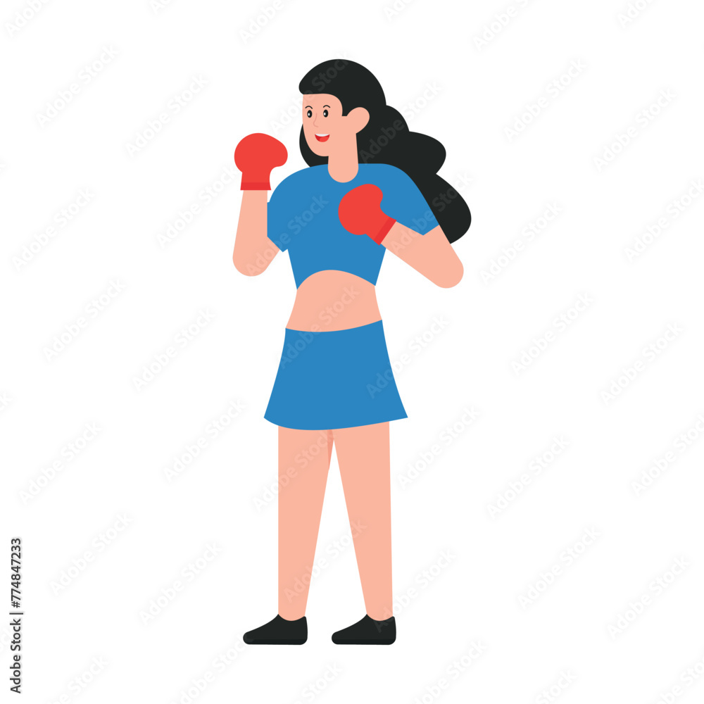 Female Boxer Illustration

