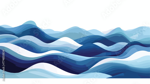 Blue wave on white background. Abstract vector illustration