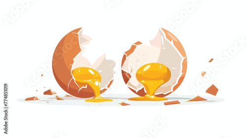 Break the fresh egg egg cracked Cooking vector illustration