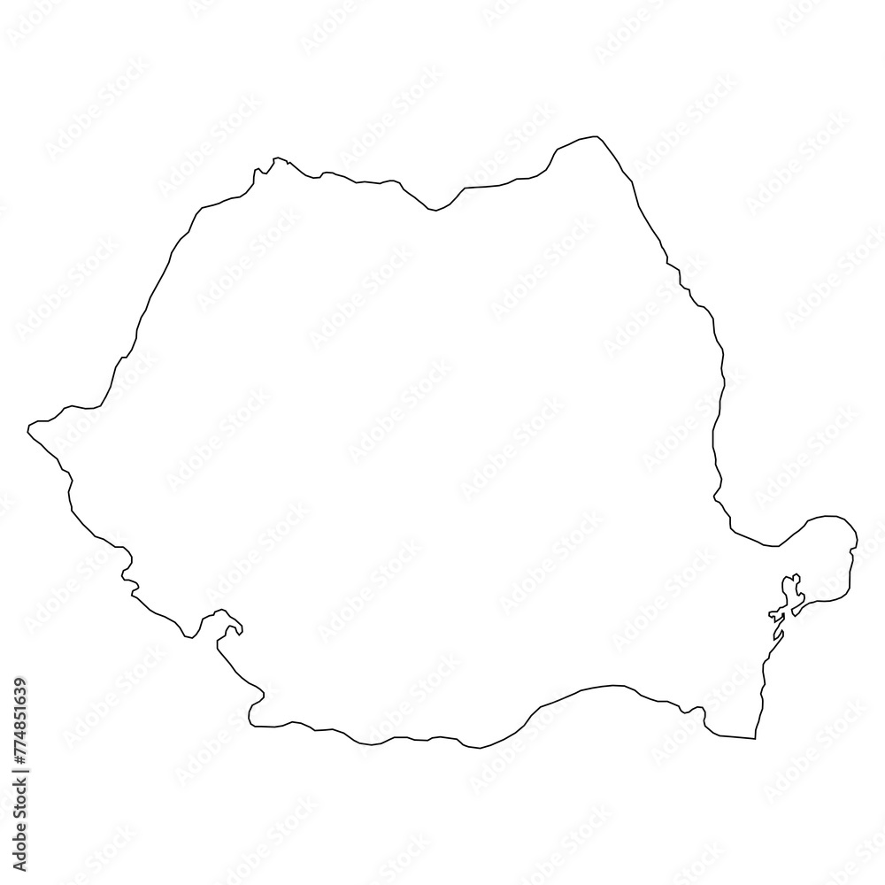Romania map outline.