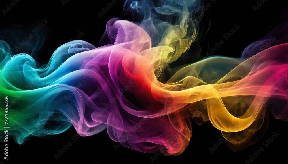 Vivid Spectra: Colorful Smoke Swirls in Abstract Artistry