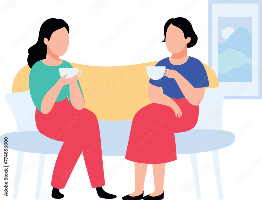Women are drinking tea.