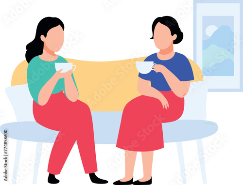 Women are drinking tea.