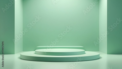 Green-Podium-Background-Platform-Product-3D-Studio- 3