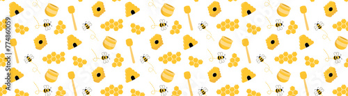 royal jelly, honey bee seamless pattern background