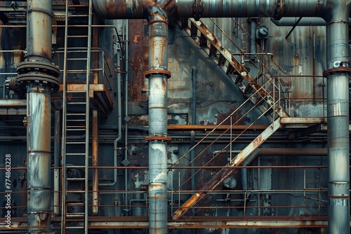 Large Industrial Pipe System in a Factory