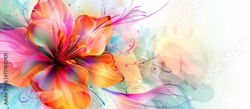 Beautiful abstract colorful flower design  generative Ai