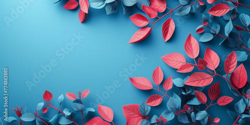 Blätter, Wand, rot photo