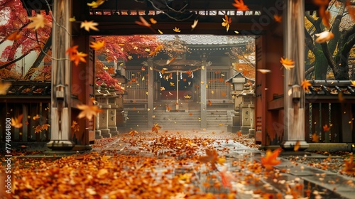 Pathway With Red Lanterns and Trees