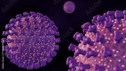3d rendering of Echovirus. The name is derived from 
