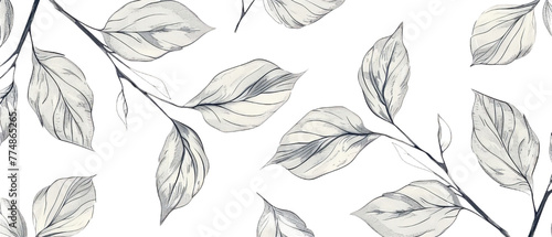 A desing of the pattern with yellow and green leaves for the print.