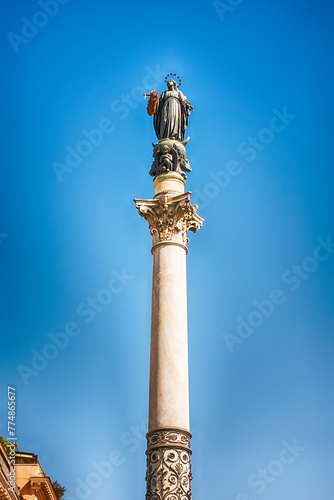Column of the Immaculate Conception, located in central Rome, Italy