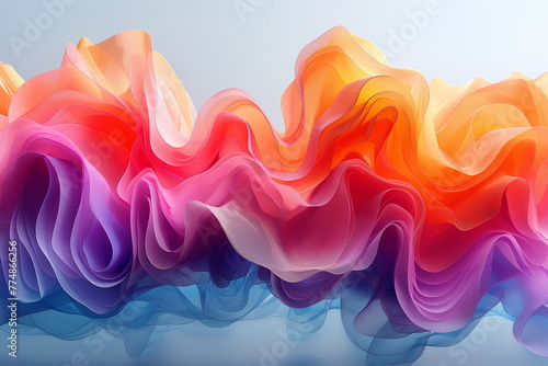 3D Colorful Abstract Wavy Background