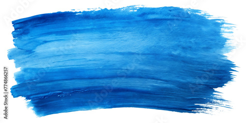 Blue Paint Brush Stroke On Transparent background