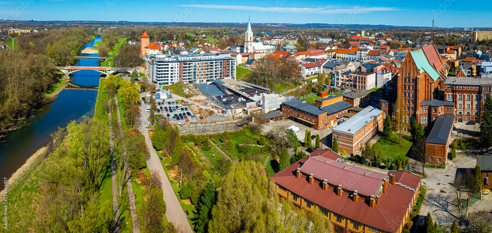 Obraz premium View of city of Oswiecim in Poland, where Nazi Auschwitz concentration camp is located