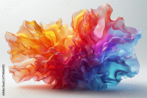 3D Colorful Abstract Wavy Background, 