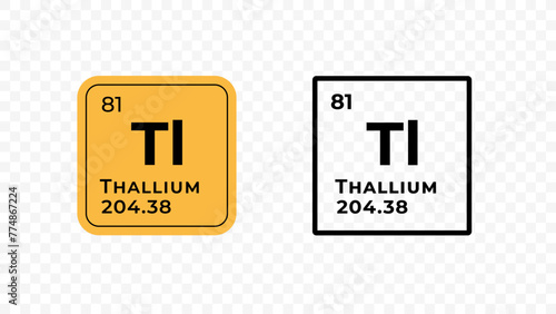 Thallium, chemical element of the periodic table vector design