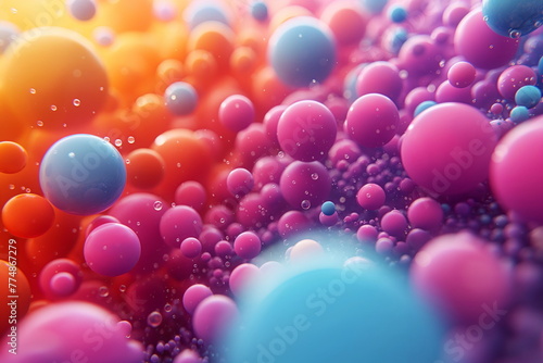 3D Colorful Abstract Wavy Background, 