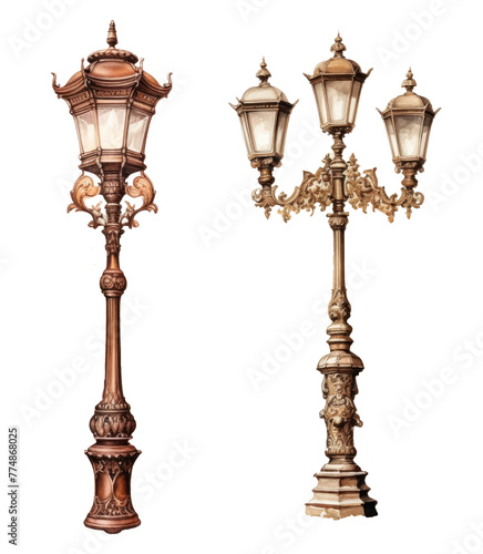 Ornate street lamps in vintage style © patrycja_d