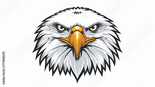 Vector clipart illustration portrait of a bald eagle.