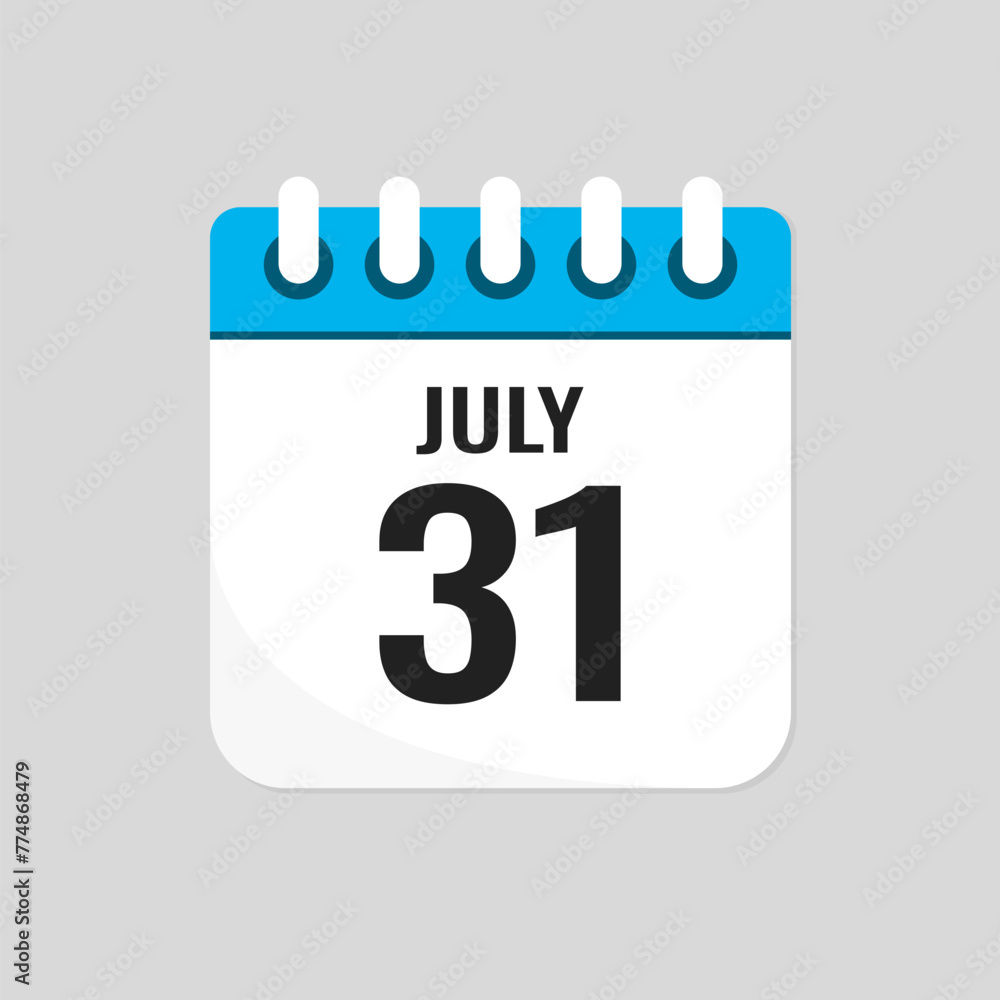 Icon page calendar day - 31 July Icon page calendar day - 31 July